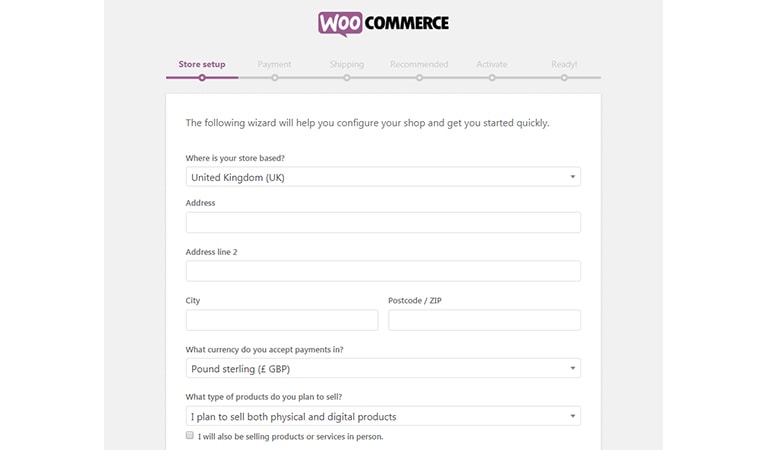 woocommerce tutorial - Access the Setup Wizard