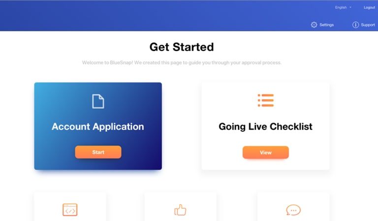 landing page - Get Started Page