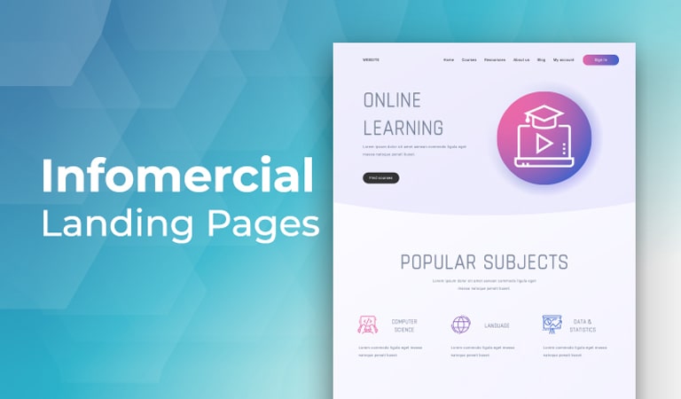 landing page - Infomercial Page