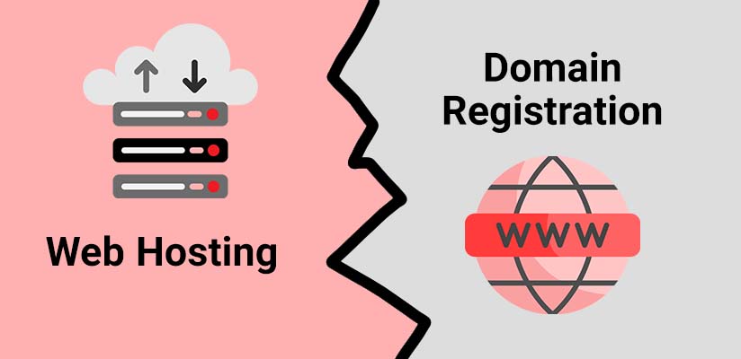 web hosting vs domain registration