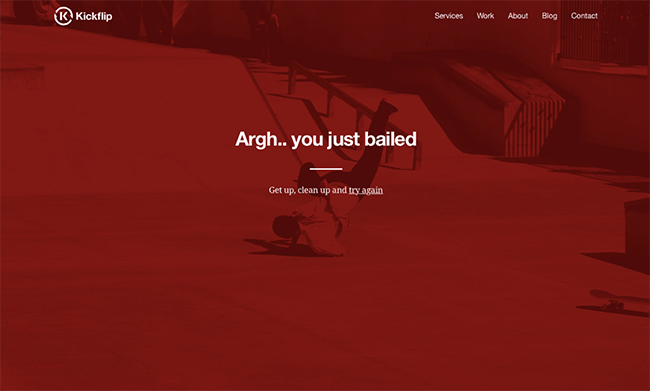apply edges in 404 error page design