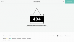 awwwards 404 error page design