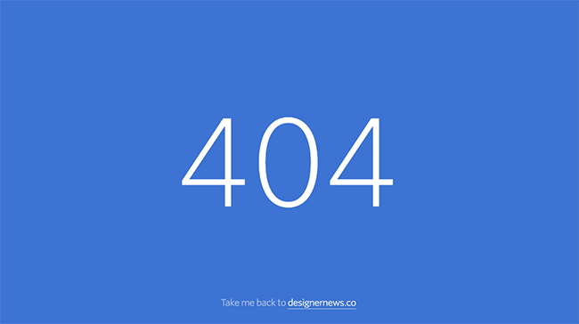 designer news 404 error page design