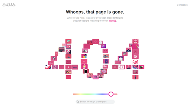 dribbble 404 error page design