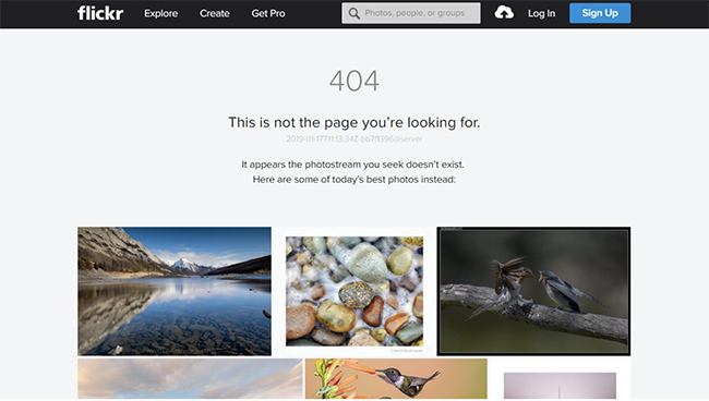 flicker 404 error page design