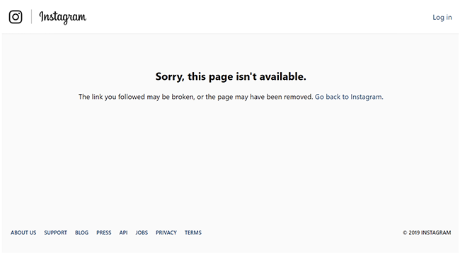 instagram 404 error page design