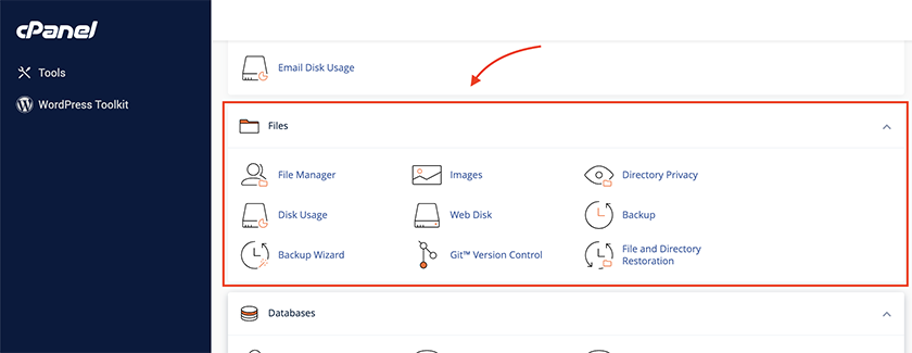 how to manage and access server files in cpanel