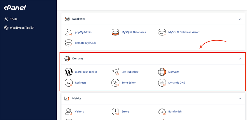 how to managed and add domains in cpanel