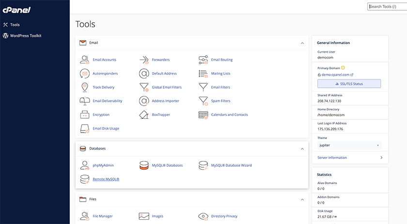 cpanel control panel for vps