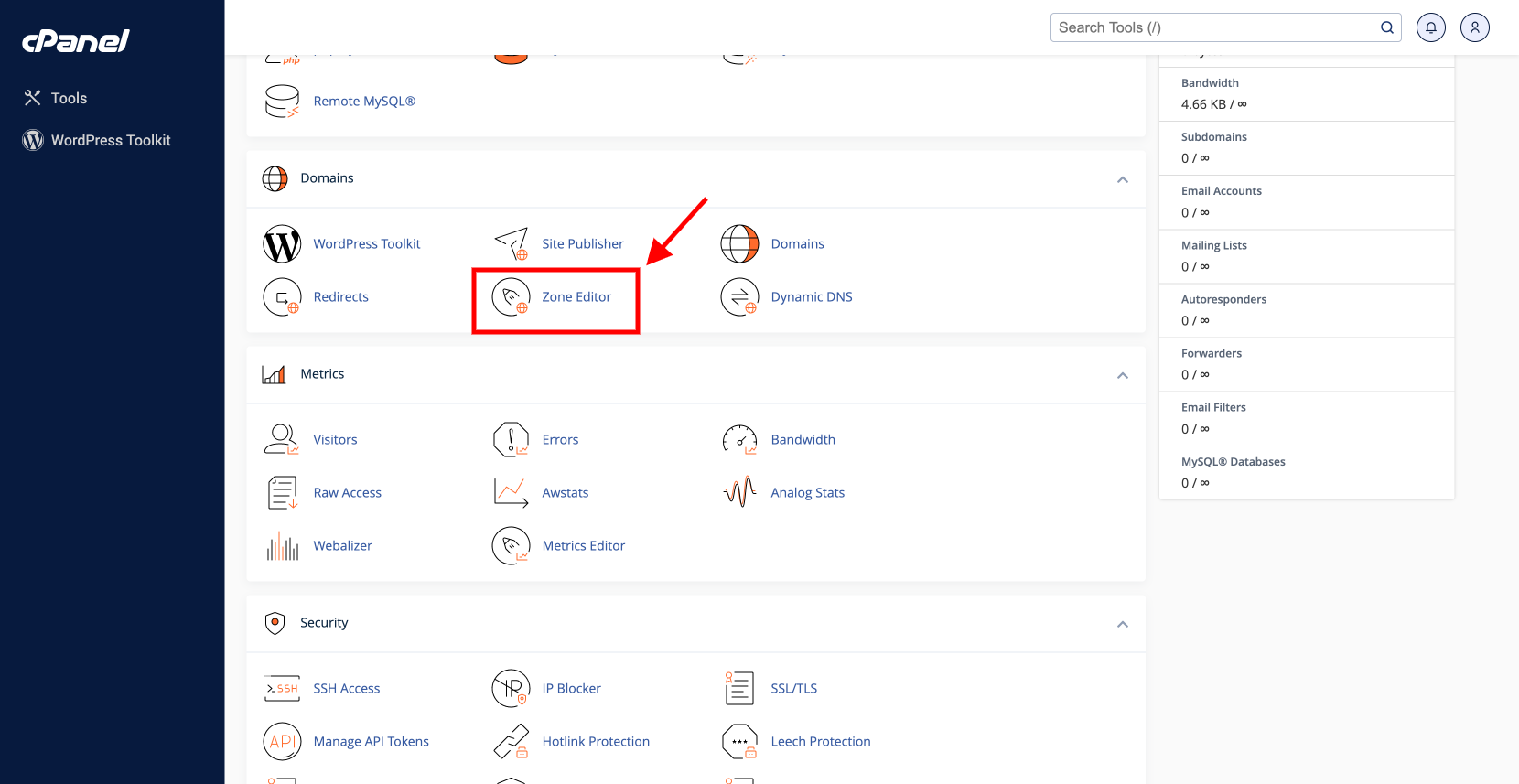 dns zone editor in cpanel