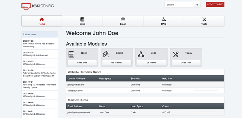 ispconfig control panel for vps