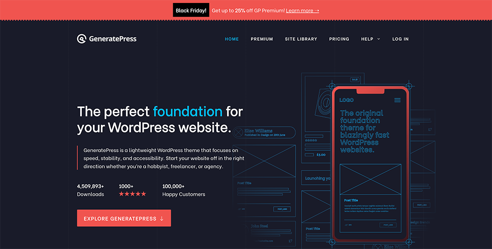 GeneratePress wordpress builder