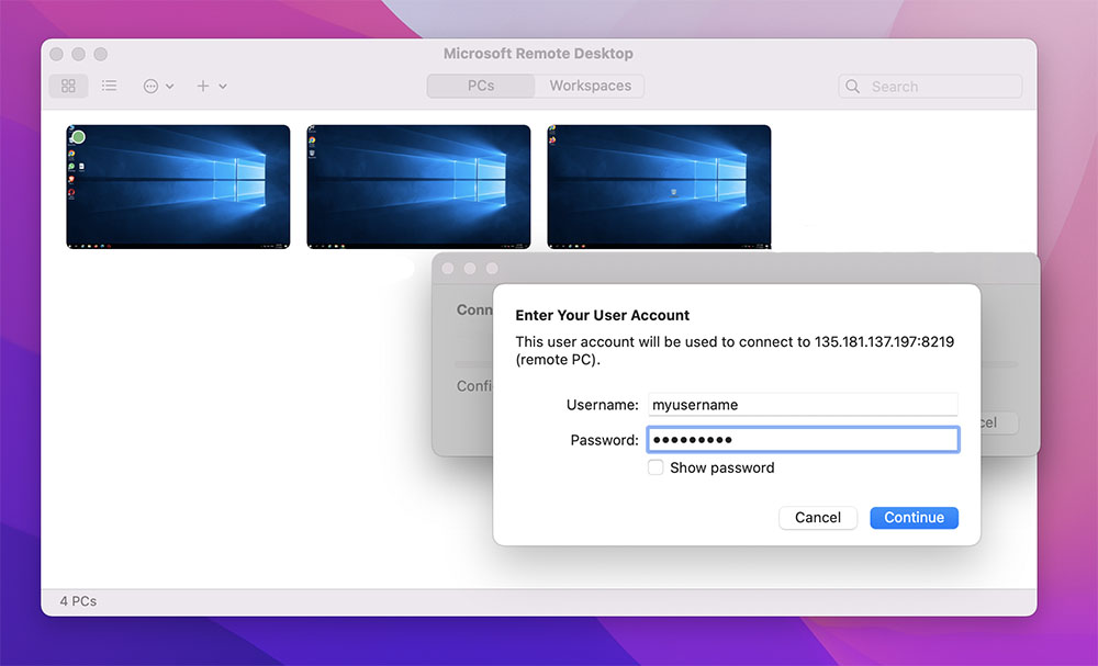 connect to windows vps server on mac via rdp