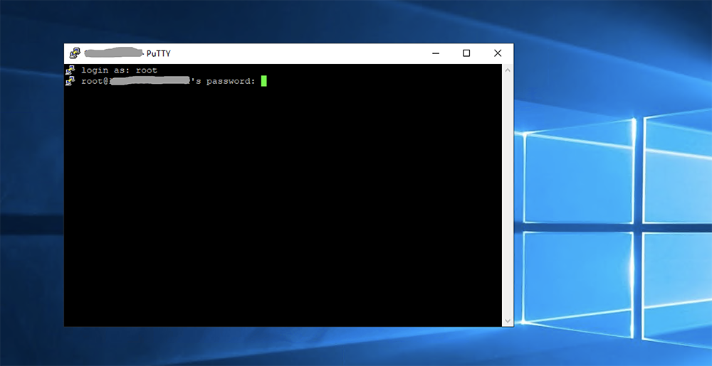 enter password to login to linux vps server via putty