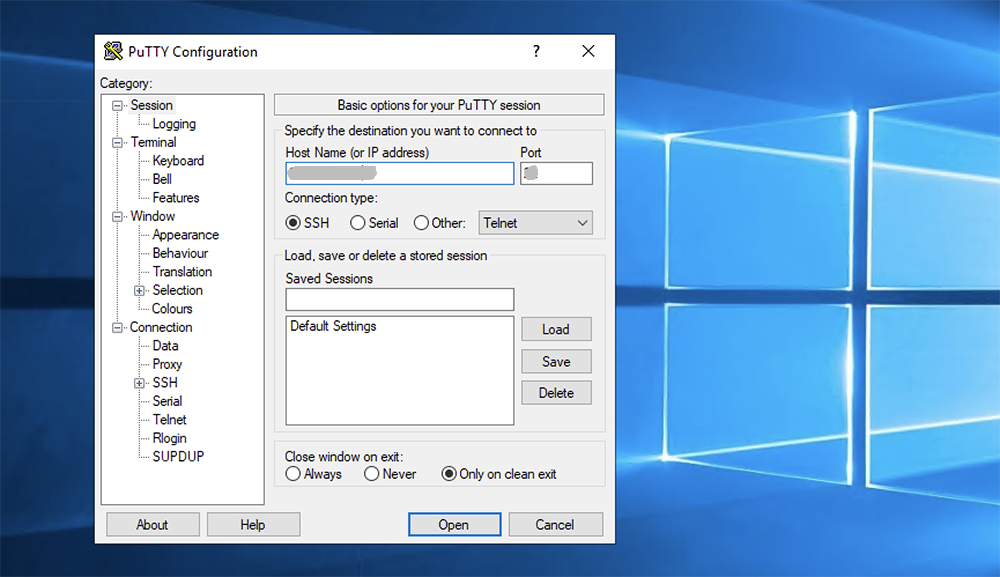 login to vps server using ip address username