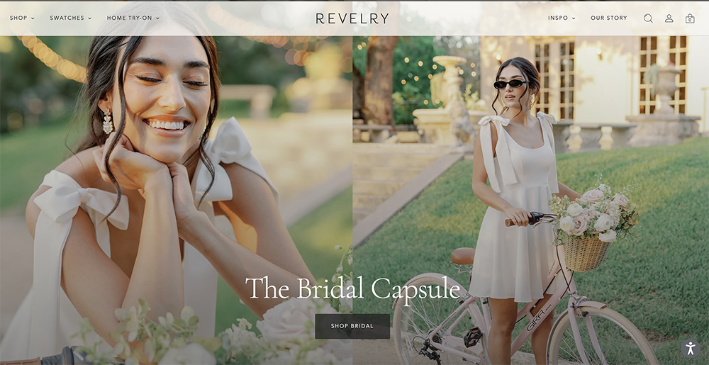 revelry best ecommerce web design example