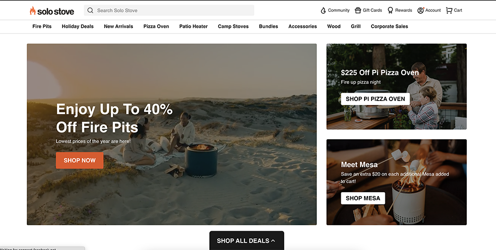 solo stove best ecommerce web design example