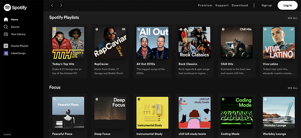 spotify best ecommerce web design example