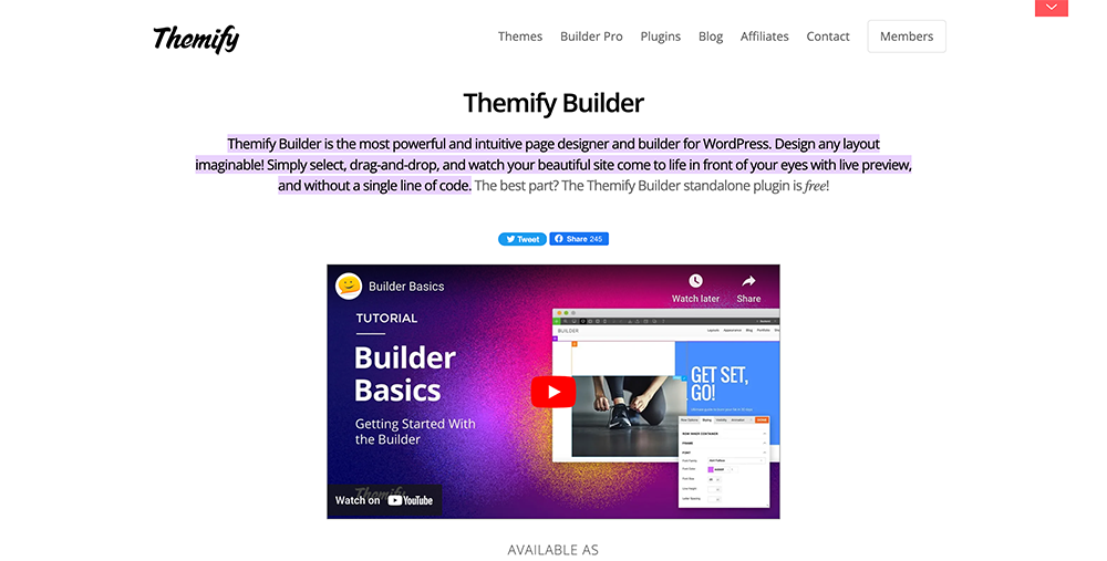 Themify wordpress builder