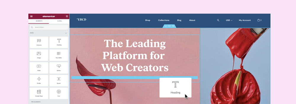 Elementor fastest wordpress theme for blog