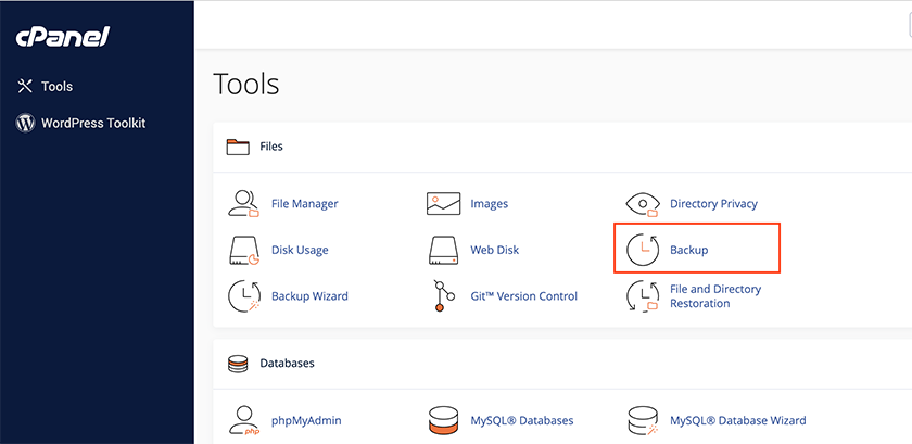 how to backup wordpress website using cpanel