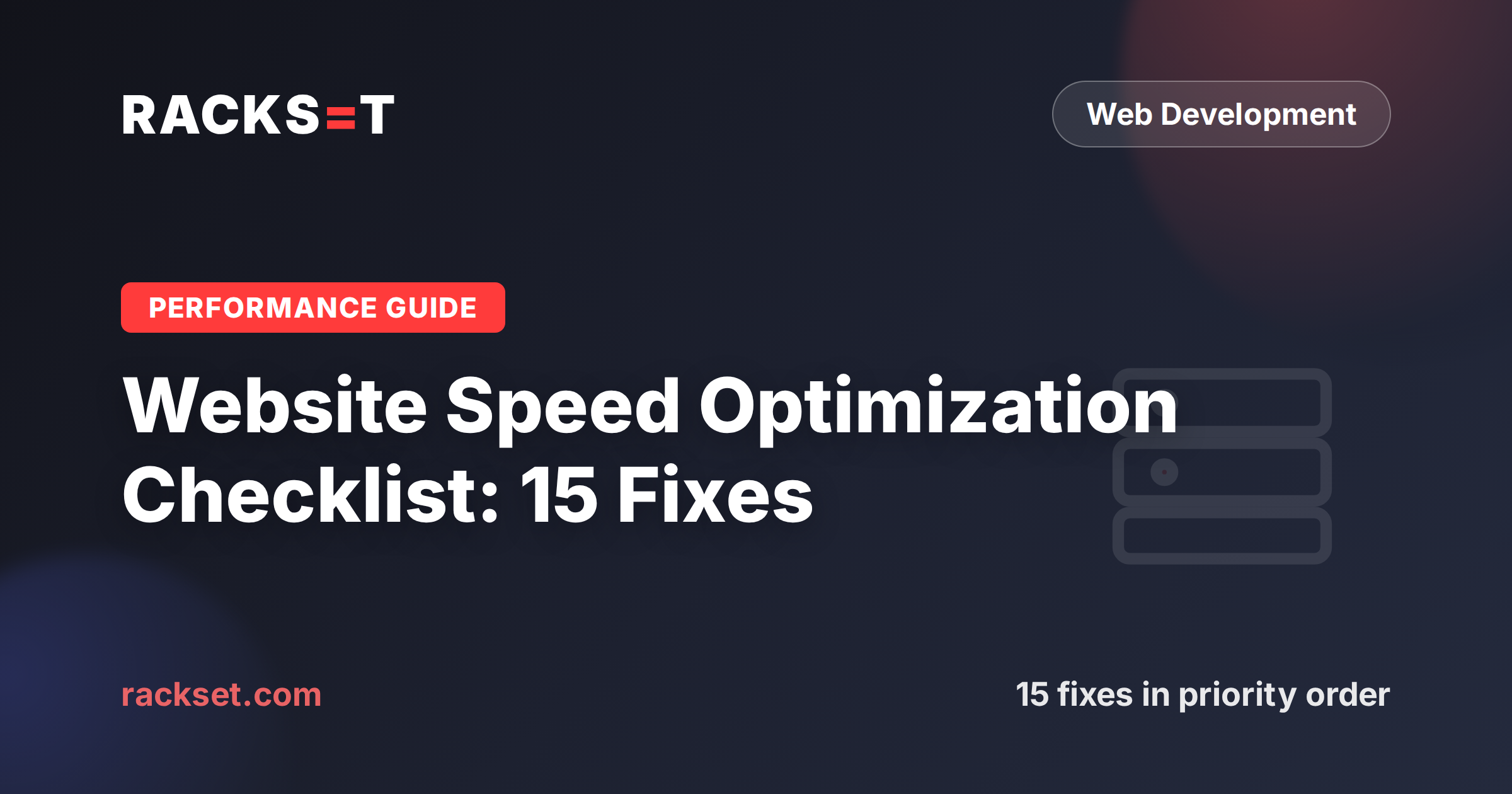 Website speed optimization checklist